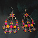 Jeweljunk Kundan Stone Oxidised Dangler Earrings