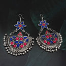 Jeweljunk Kundan Stone Oxidised Dangler Afghani Earrings