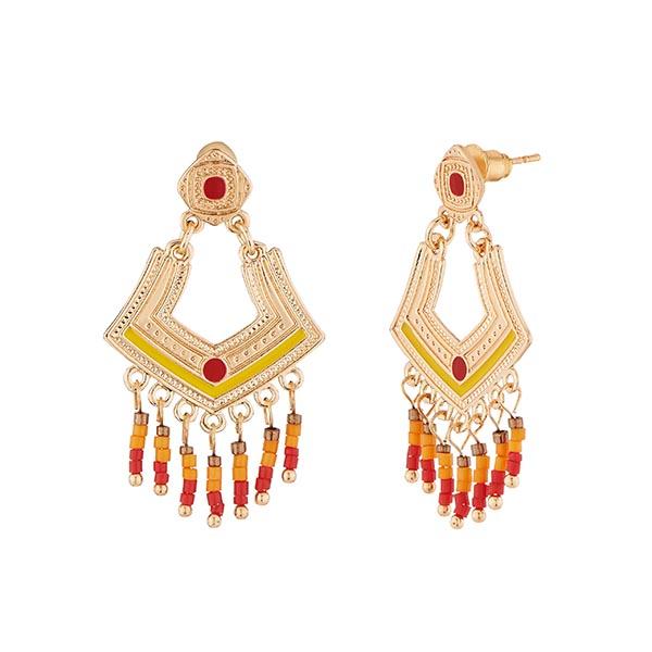 Urthn Meenakari Gold Plated Dangler Earrings - 1312507A