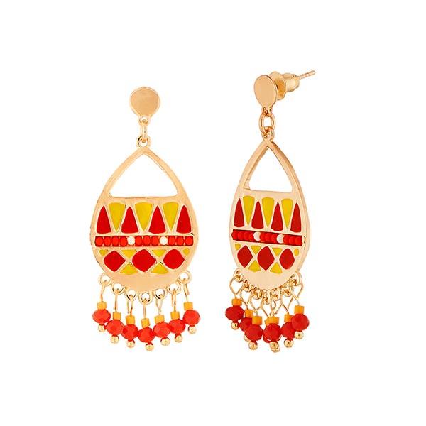 Urthn Meenakari Gold Plated Dangler Earrings - 1312509A