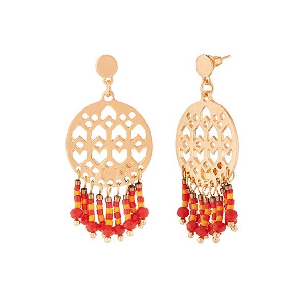 Urthn Beads Gold Plated Dangler Earrings