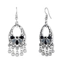 Jeweljunk Black Meenakari Rhodium Plated Afghani Earrings - 1312525A
