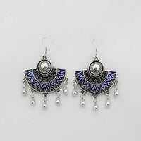 Jeweljunk Oxididsed Plated Afghani Earrings - 1312527A