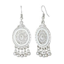 Jeweljunk Rhodium Plated White Meenakari Afghani Earrings - 1312530C