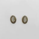Kriaa Antique Gold Plated Austrian Stone Stud Earrings - 1312608
