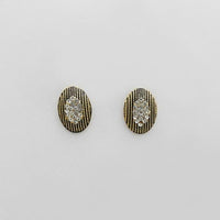 Kriaa Antique Gold Plated Austrian Stone Stud Earrings - 1312608