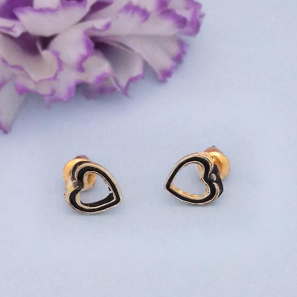 Kriaa Gold Plated Heart Shap Stud Earrings