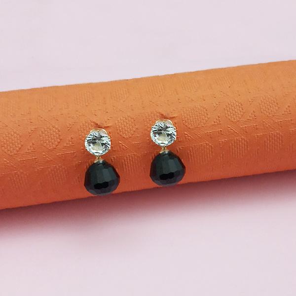 Kriaa Black Crystal And Austrian Stone Stud Earrings - 1312841E