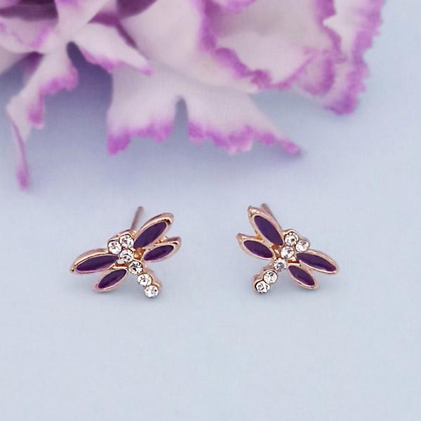 Kriaa Purple Meenakari Austrian Stone Stud Earrings