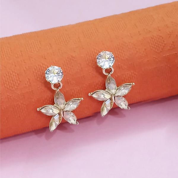 Kriaa Gold Plated Peach Austrian Stone Stud Earrings - 1312882C