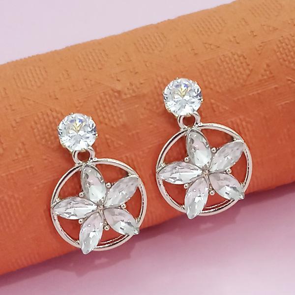 Kriaa Gold Plated White Austrian Stone Stud Earrings  - 1312883A