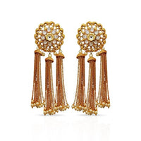 Kriaa AD Stone Gold Plated Dangler Earrings - 1312924A