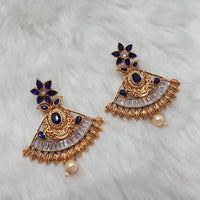 Kriaa AD Stone Gold Plated Dangler Earrings - 1313006C