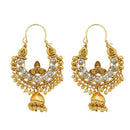 Kriaa Gold Plated Brown Austrian Stone Chandbali Earrings - 1313022A