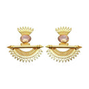 Kriaa Pink Crystal Stone Gold Plated Dangler Earrings - 1313105C