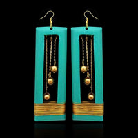 Urthn Blue Gold Plated Dangler Earrings - 1313202B