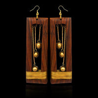 Urthn Zinc Alloy Gold Plated Wooden Dangler Earrings - 1313202C