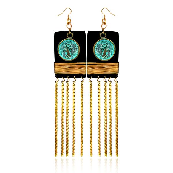 Urthn Zinc Alloy Gold Plated Hanging Earrings - 1313203A