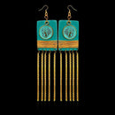 Urthn Gold Plated Wooden Dangler Earrings - 1313203B