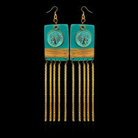 Urthn Gold Plated Wooden Dangler Earrings - 1313203B