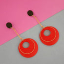 Urthn Red Wood Gold Plated Dangler Earrings - 1313210A