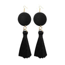 Jeweljunk Black Thread Gold Plated Tassel Earrings - 1313308F