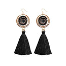 Jeweljunk Black Thread Gold Plated Tassel Earrings - 1313309F