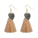 Jeweljunk Gold Plated Brown Thread Tassel Earrings - 1313318A