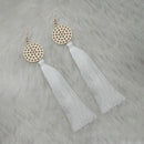 Jeweljunk White Gold Plated Plated Tassel Earrings - 1313325B