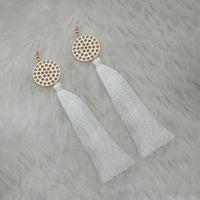 Jeweljunk White Gold Plated Plated Tassel Earrings - 1313325B