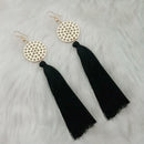 Jeweljunk Black Gold Plated Plated Tassel Earrings - 1313325D