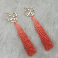 Jeweljunk Thread Gold Plated Heart Design Tassel Earrings - 1313328A