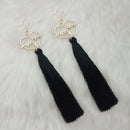 Jeweljunk Thread Gold Plated Heart Design Tassel Earrings - 1313328B