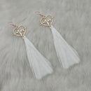 Jeweljunk Thread Gold Plated Heart Design Tassel Earrings - 1313328E