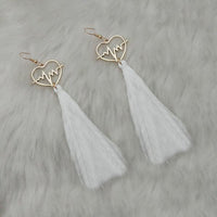 Jeweljunk Thread Gold Plated Heart Design Tassel Earrings - 1313328E