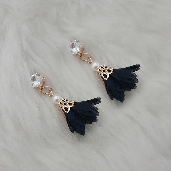 Jeweljunk Gold Plated Blue Thread Earrings - 1313335A