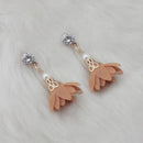 Jeweljunk Gold Plated Brown Thread Earrings - 1313335D