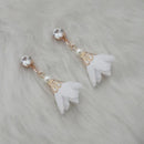 Jeweljunk Gold Plated White Thread Earrings - 1313335E