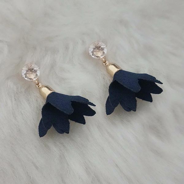 Jeweljunk Gold Plated Blue Thread Earrings - 1313336B