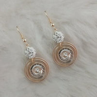 Jeweljunk White Austrian Stone Gold Plated Dangler Earrings - 1313415C