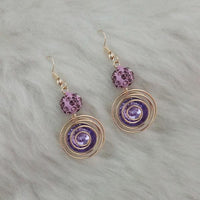 Jeweljunk Purple Austrian Stone Gold Plated Dangler Earrings - 1313415D