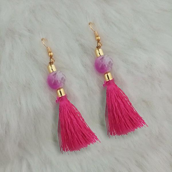 Jeweljunk Purple Thread Gold Plated Tassel Earrings - 1313420B