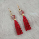Jeweljunk Maroon Thread Gold Plated Tassel Earrings - 1313420G
