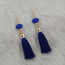 Jeweljunk Blue Thread Gold Plated Tassel Earrings - 1313421C