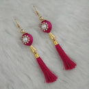 Jeweljunk Purple Thread Gold Plated Tassel Earrings - 1313427D