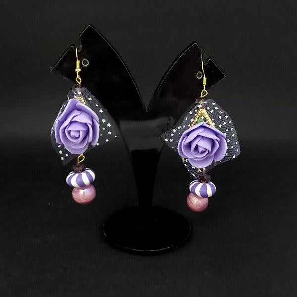 Kriaa Purple Floral Earrings