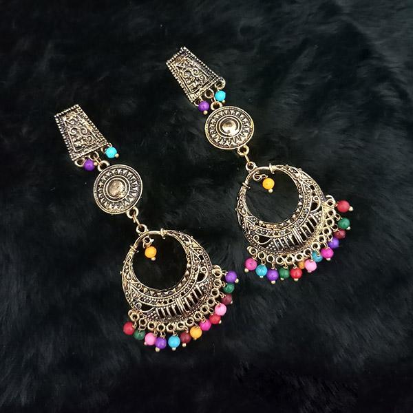 Tip Top Fashions Antique Gold Plated Multi Beads Dangler Earrings - 1313505H