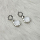 Kriaa Resin Stone Rhodium Plated Dangler Earrings - 1313615B
