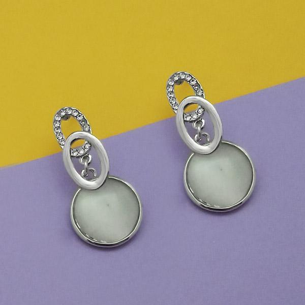 Kriaa Resin And Austrian Stone Silver Plated Dangler Earrings - 1313671