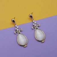 Kriaa Resin And Austrian Stone Gold Plated Dangler Earrings - 1313696